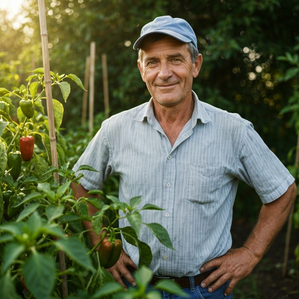 The maker of Brutay's Relish in the garden